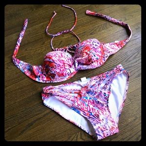 Strappy Tropical Floral Bikini 👙 Brand New S/M